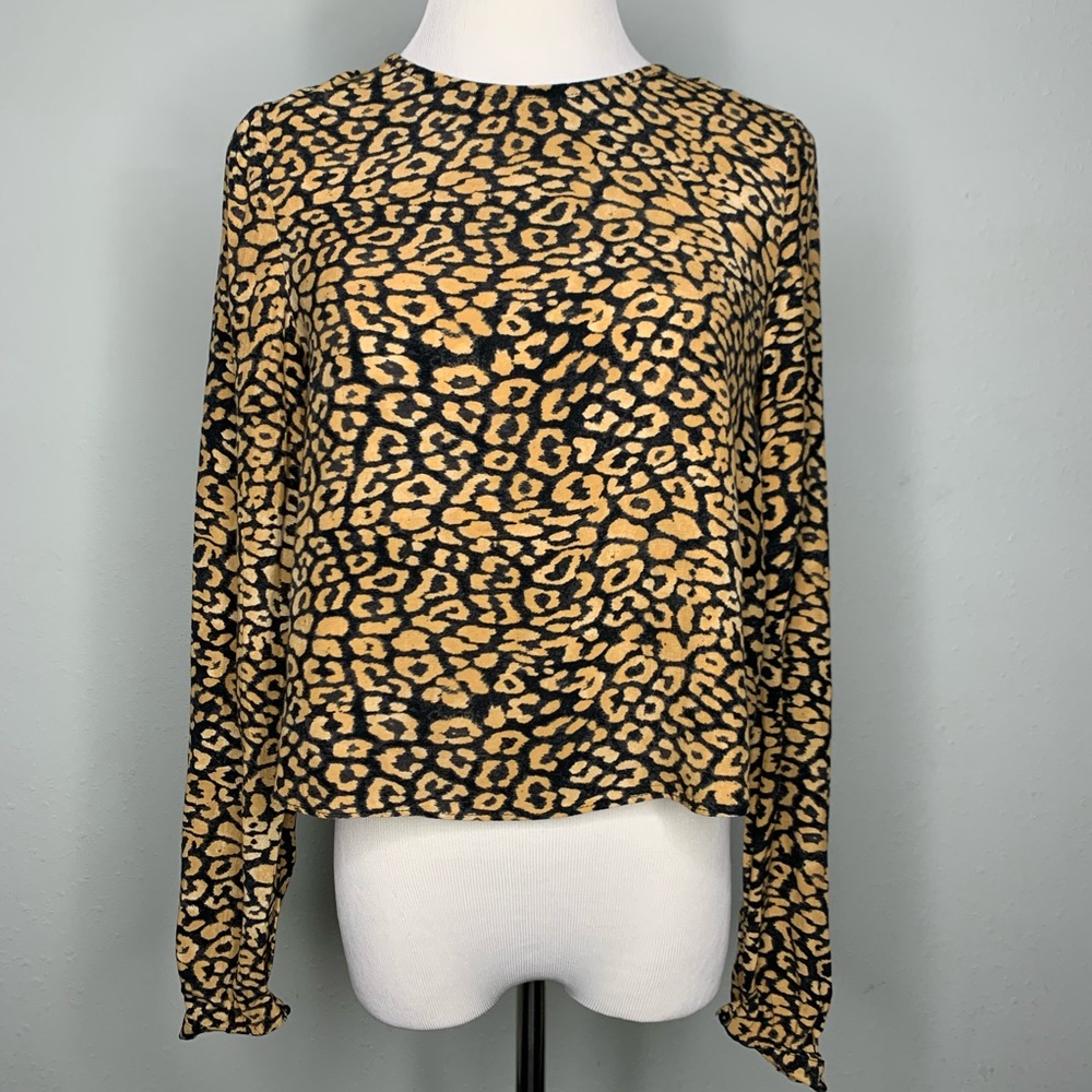 ZARA Trafaluc Collection Cheetah Long Sleeve Top